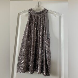 Halogen sparkly halter top